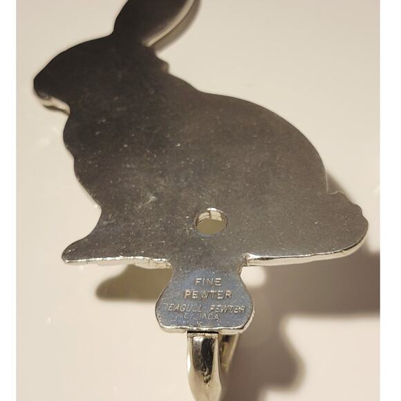 Vintage Seagull Pewter Rabbit Hook 4" x 2.25" Bright Finish Home Wall Decor - Picture 7 of 7